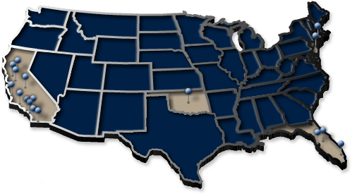 US Map of Testan Law Locations
